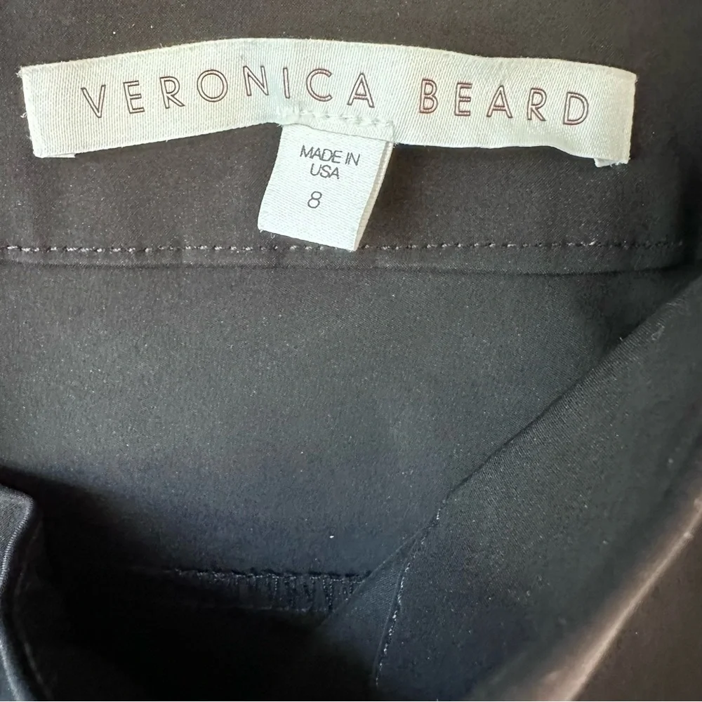 Veronica Beard Black Back Zip Faux Back Pocket Core Pants Size 8